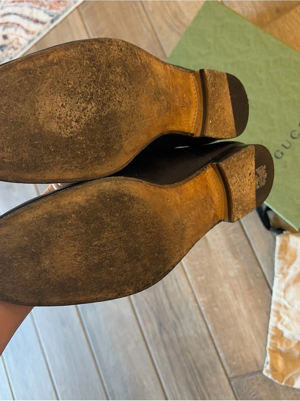 Gucci Black Leather Men's Horsebit Loafers